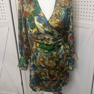 Zara Multicolor Floral Long Sleeve Dress